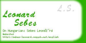 leonard sebes business card
